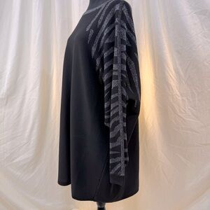 Long sleeve, silver zebra strip arms, sweater dress